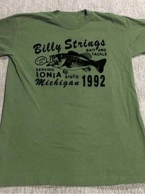 Mitali Green Fishing Graphic Tee with Black Print
